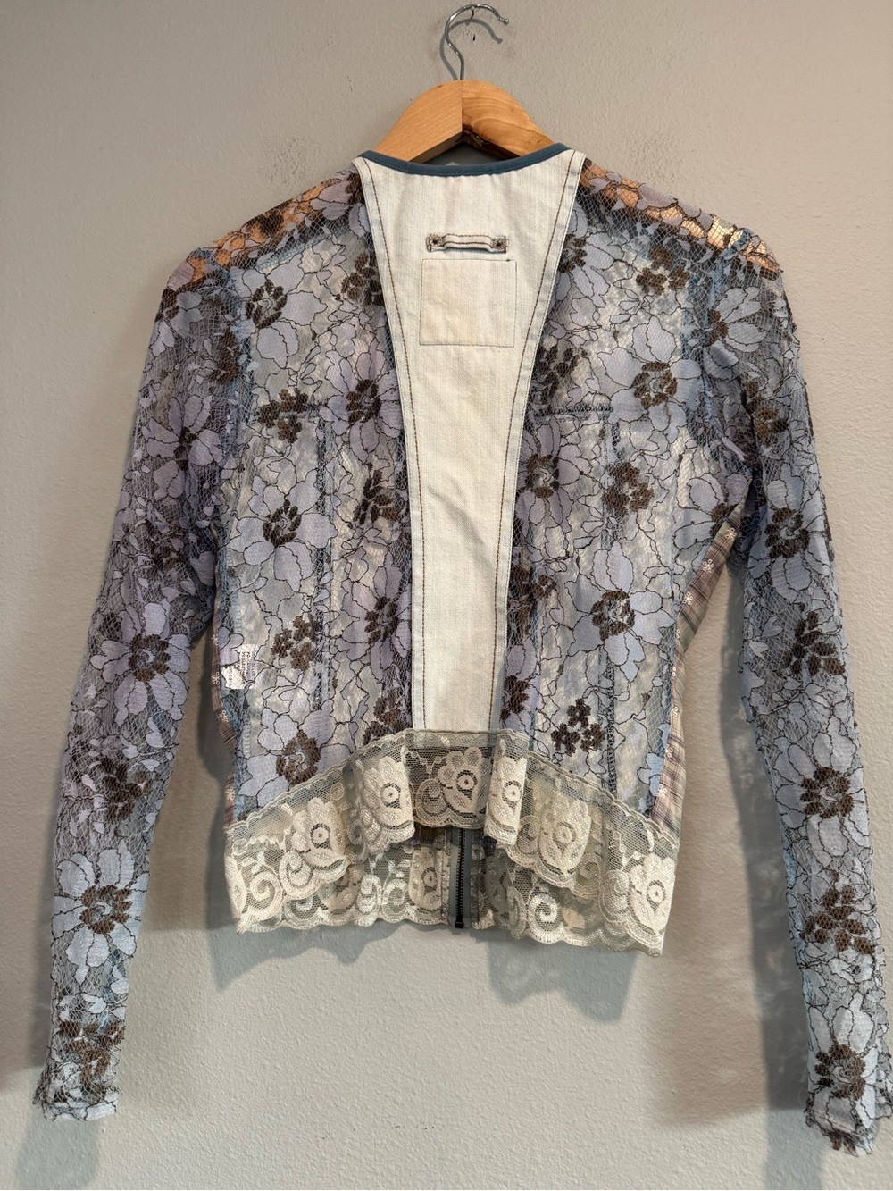 Woo Xoom Paris Vintage Y2K 90s Fairy Lace-Sleeve Jacket S - Picture 9 of 12